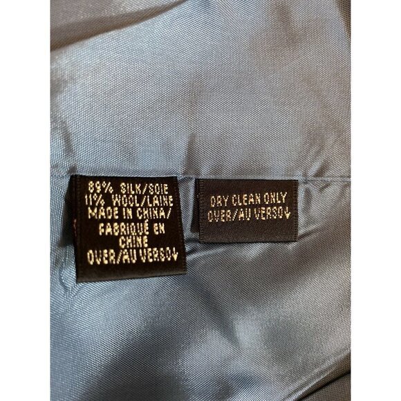 Dana Buchman Skirt Suit Open‎ Front Women's 8 Blue 3/4 Sleeve Silk Wool 2 pc - Picture 12 of 12